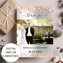 Cartões de agradecimentos de fotos de casamento ro