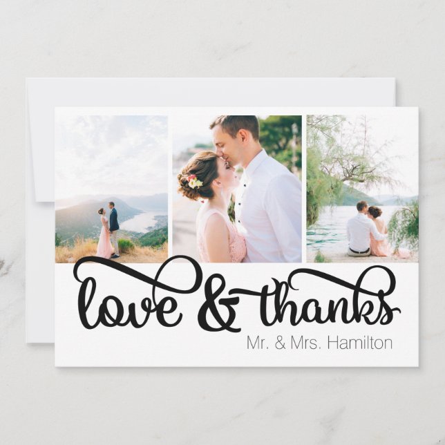 Cartões de agradecimentos de fotos de Obrigados e  (Frente)