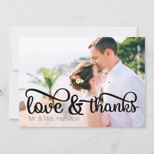 Cartões de agradecimentos de fotos de Obrigados e  (Frente)