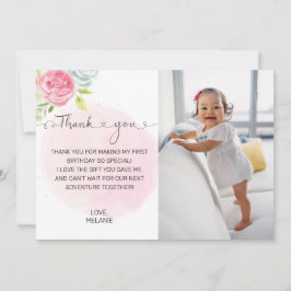 Cartões de agradecimentos de fotos do primeiro ani