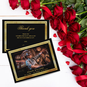 Cartões de agradecimentos de fotos em ouro preto