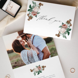 Cartões de agradecimentos de fotos florais do Vint