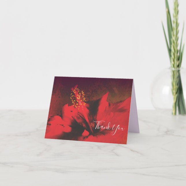 cartões de agradecimentos de funeral hibiscus (Frente)