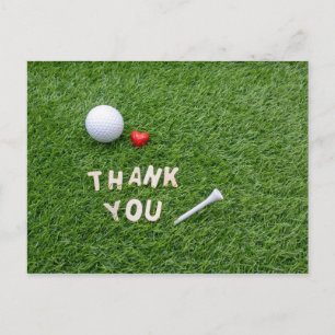 Cartões de agradecimentos de golfe com amor e golf