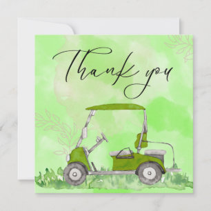Cartões de agradecimentos de golfe com aquarela de