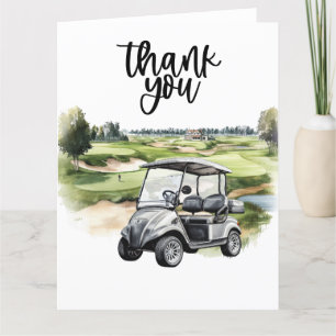 Cartões de agradecimentos de golfe com aquarela de