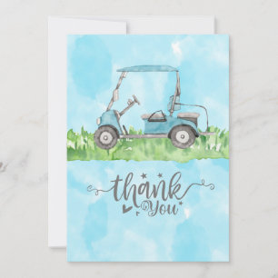 Cartões de agradecimentos de golfe com aquarela de