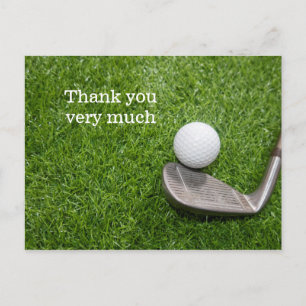 Cartões de agradecimentos de golfe com bola de go