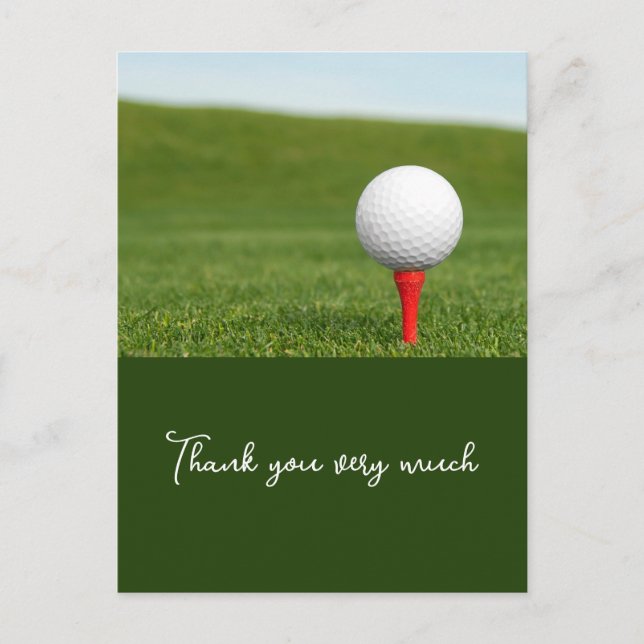 Cartões de agradecimentos de golfe com bola de gol (Frente)