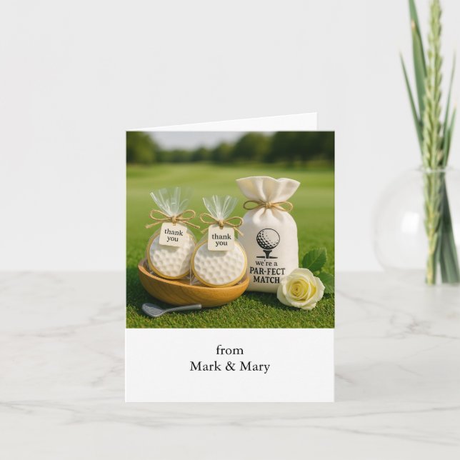Cartões de agradecimentos de golfe com lembrança d (Frente)