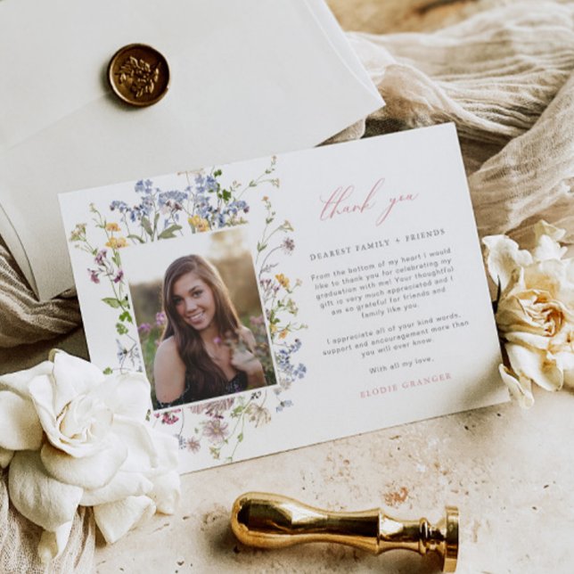 Cartões de agradecimentos de Graduação de Flores S (Criador carregado)