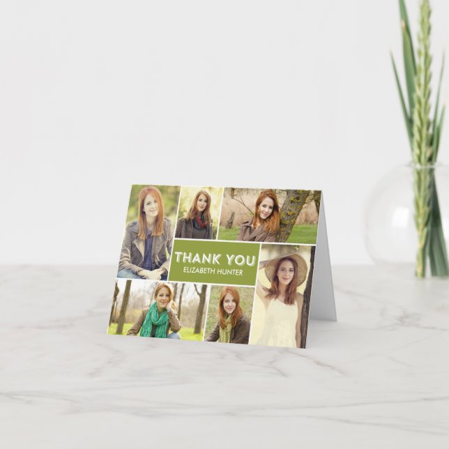 Cartões de agradecimentos de Graduação de Foto - C (Frente)