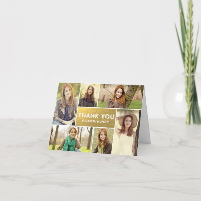 Cartões de agradecimentos de Graduação de Foto - D (Frente)