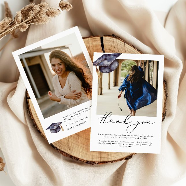 Cartões de agradecimentos de Graduação de Foto Min (Criador carregado)