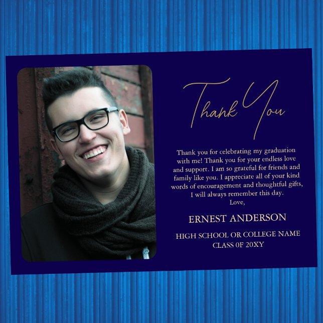 Cartões de agradecimentos de Graduação de Foto Mín (Criador carregado)