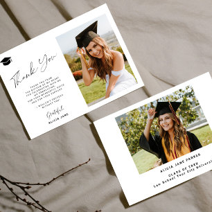 Cartões de agradecimentos de graduação de fotos do