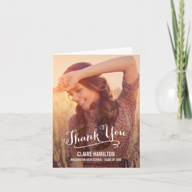 Cartões de agradecimentos de Graduação de Script A (Frente)