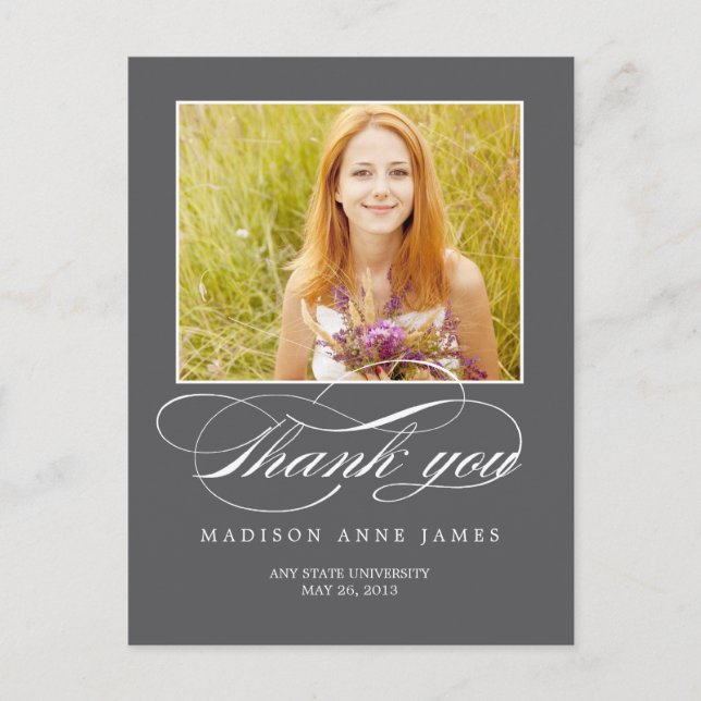 Cartões de agradecimentos de Graduação de Script B (Frente)