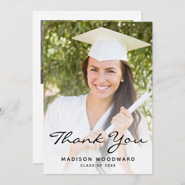 Cartões de agradecimentos de Graduação de Script P (Frente/Verso)