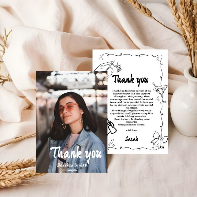 Cartões de agradecimentos de Graduação desenhado à (Criador carregado)