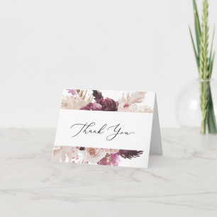 Cartões de agradecimentos de Grass Boho Pampas