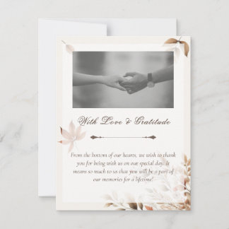 Cartões de agradecimentos de Gratidão de Casamento