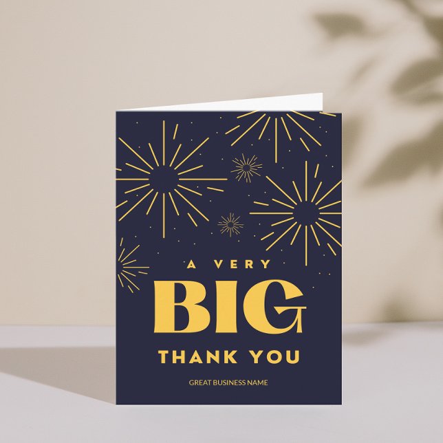 Cartões de agradecimentos de Gratidão do Nome Come (Fireworks Business Name Gratitude Thank You card)