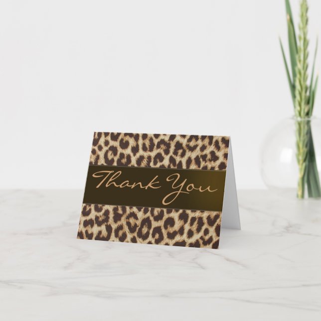 Cartões de agradecimentos de Impressão Leopard (Frente)