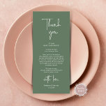 Cartões de agradecimentos de Janto de Definição de<br><div class="desc">Compartilhe o amor e mostre seu apreço aos seus convidados, quando eles sentarem em seu assento e lerem esse obrigado encantador personalizado que você coloca no cartão. É uma maneira maravilhosa de acabar com a sua celebração especial de dia! Este cartão define o tom de um evento inesquecível. O cartões...</div>
