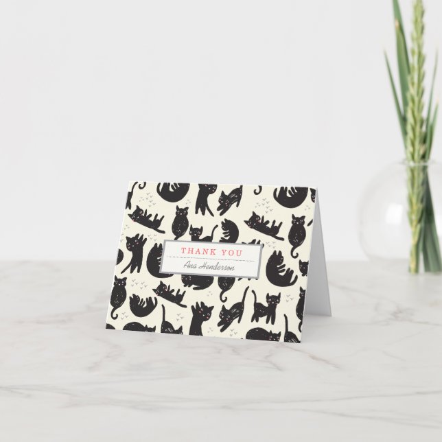 Cartões de agradecimentos de Lady Cat (Frente)