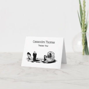 Cartões de agradecimentos de lontra de safte