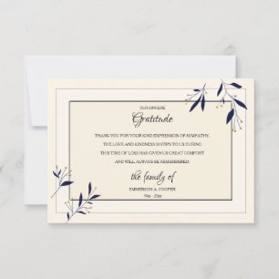 Cartões de agradecimentos de luto