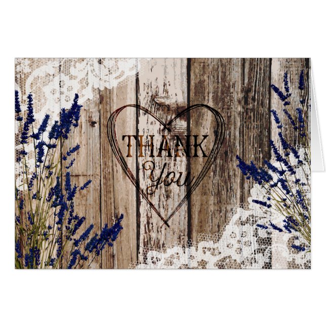 Cartões de agradecimentos de madeira rústicos do (Frente horizontal)