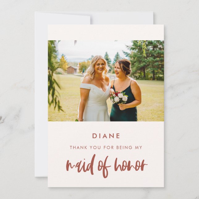 Cartões de agradecimentos de Madrinha de casamento (Frente)