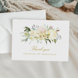 cartões de agradecimentos de marfim floral