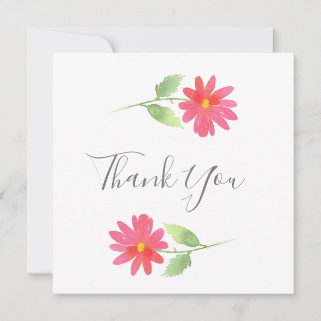 Cartões de agradecimentos de margarida cor-de-água (Frente)