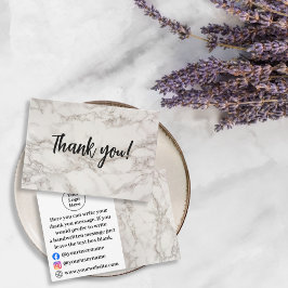 Cartões de agradecimentos de mármore bege