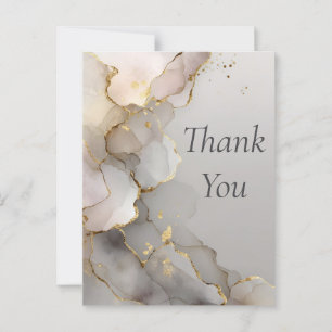 Cartões de agradecimentos de mármore neutro e Dour