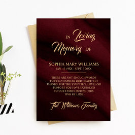 Cartões de agradecimentos de Memória de Simpatia D