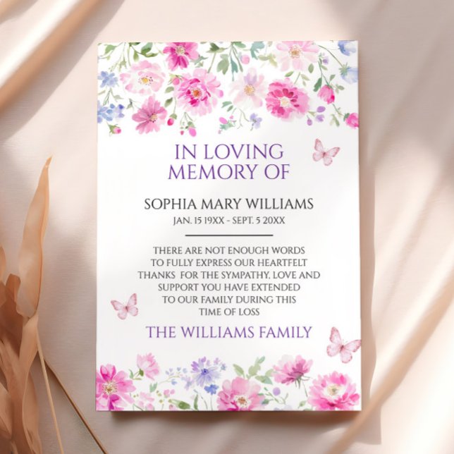 Cartões de agradecimentos de Memória de Simpatia d (Criador carregado)