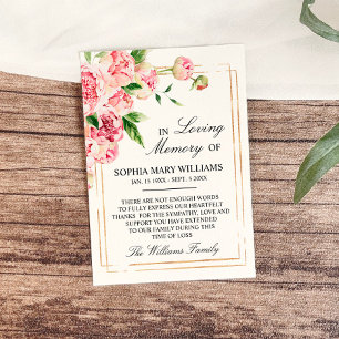 Cartões de agradecimentos de Memória de Simpatia F