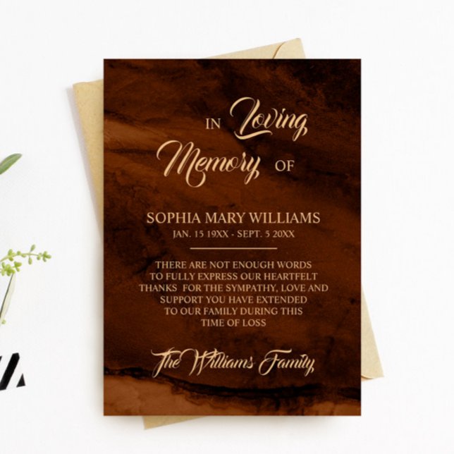 Cartões de agradecimentos de Memória Simpatia Dour (Criador carregado)