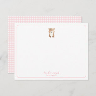 Cartões de agradecimentos de menina de Urso Bonito