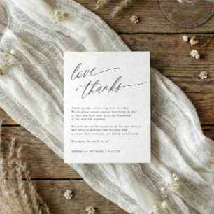 Cartões de agradecimentos de Mesa de Casamento Ele