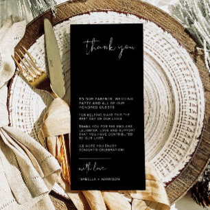 CARTÕES DE AGRADECIMENTOS de Mesa de Casamento Neg