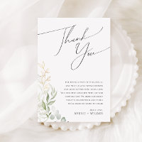 Cartões de agradecimentos de Mesa de Recepção Verd