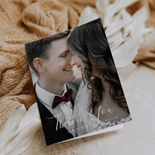 Cartões de agradecimentos de modelo de foto minima