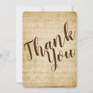 Cartões de agradecimentos de Música Vintage