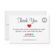 Cartões de agradecimentos de negócios de pedidos m
