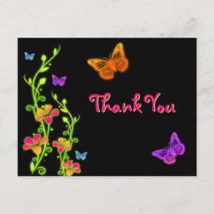 Cartões de agradecimentos de néon de Mitzvah do